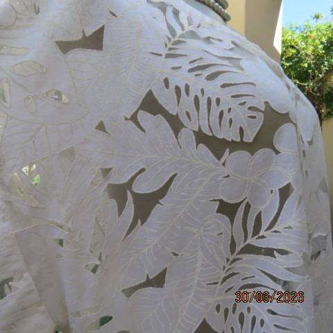 OR white opaque floral capped sleeve slip-over top size 44