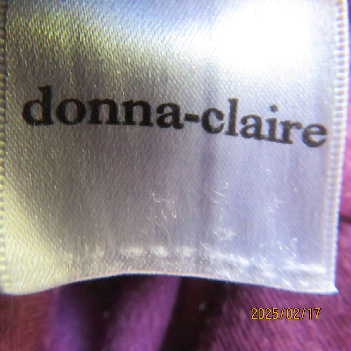 DONNA-CLAIRE purple velvet stretch polyester leisure pants size 54. Elasticated waist. As new cond.