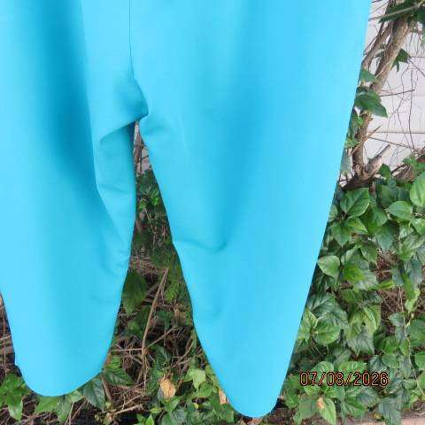 Aspire turquoise wash and wear polyester ankle pants with flat front, size 44 - new condition