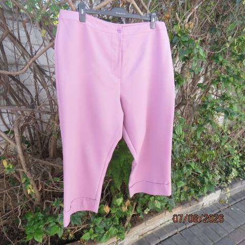 Rose pink ankle length wash and wear polyester straight leg pants size 46
