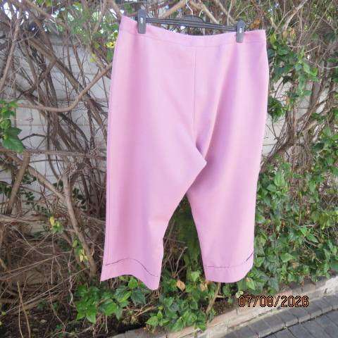 Rose pink ankle length wash and wear polyester straight leg pants size 46
