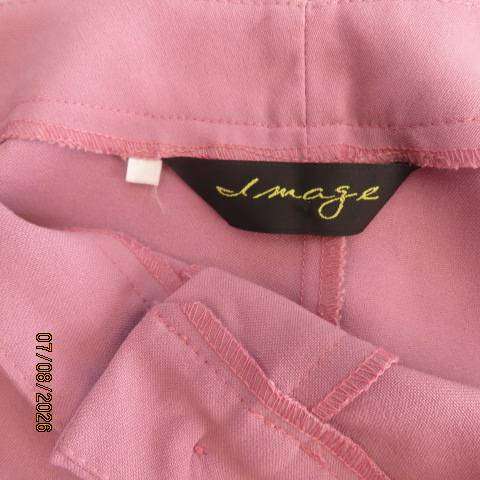 Rose pink ankle length wash and wear polyester straight leg pants size 46