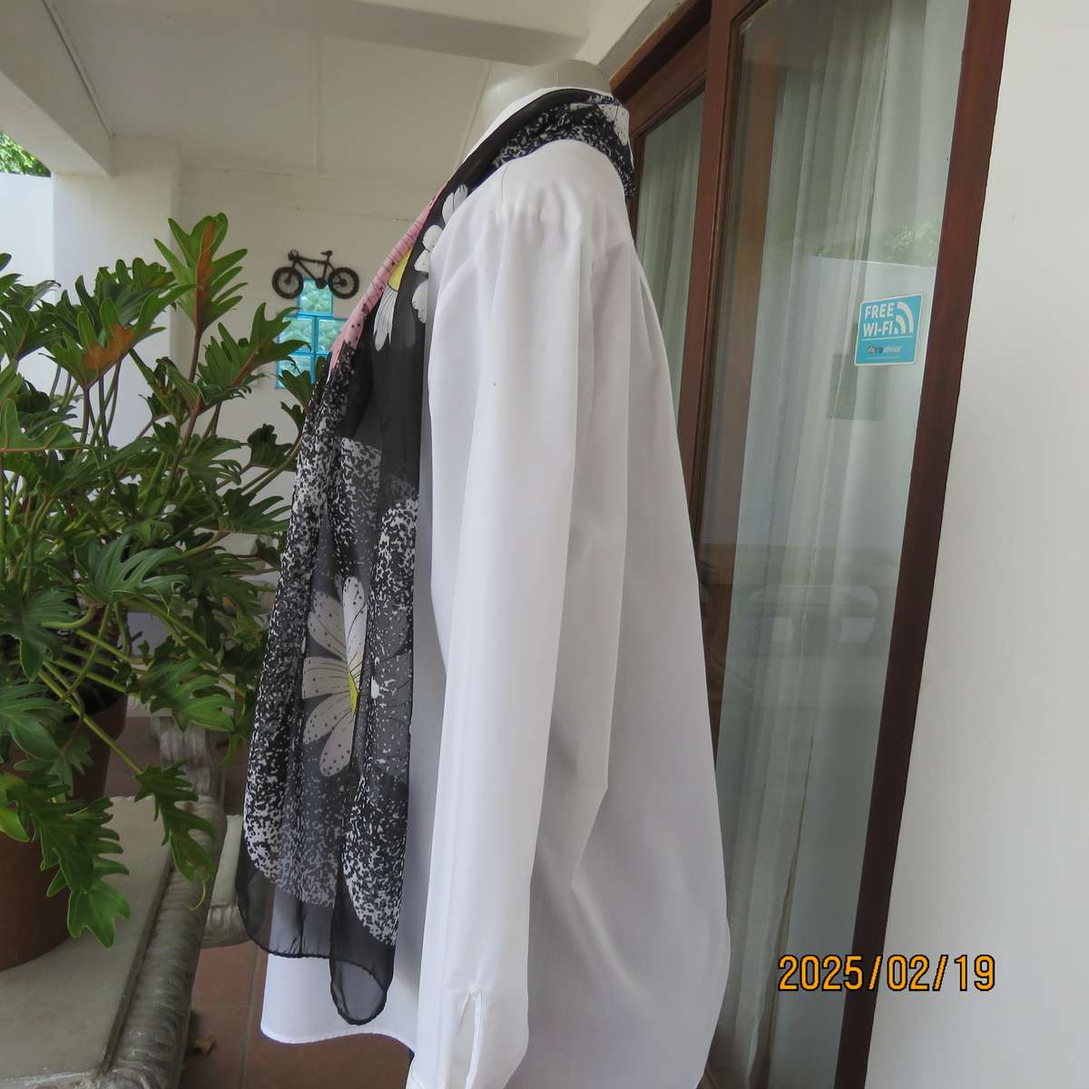 WOOLWORTHS long sleeve white formal shirt. Double foldover cuffs. Pearl front buttons. Size 38-40.