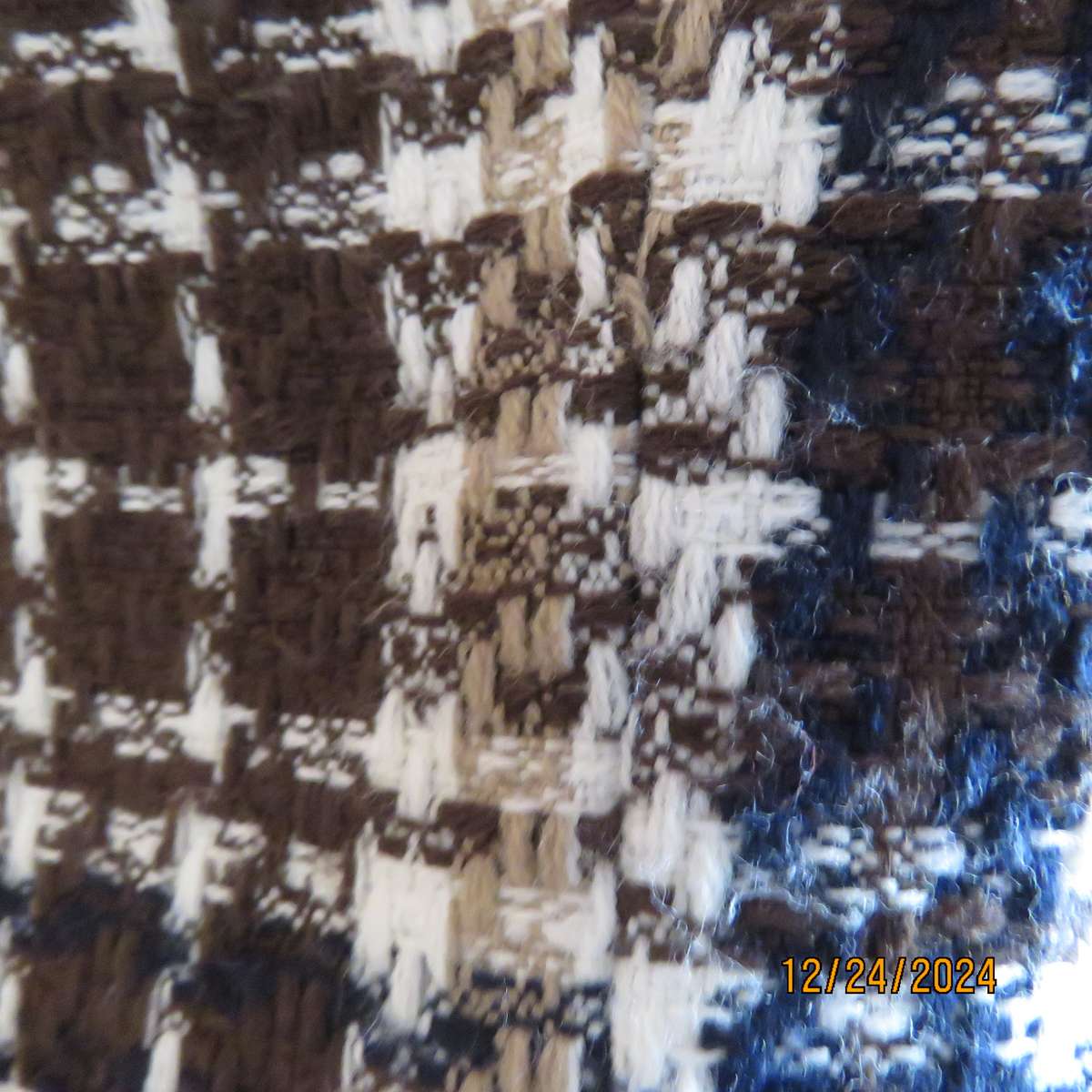 Amazing long sleeve brown/cream/black woven woolen check  jacket.Size 38 by FUTURE Collective.