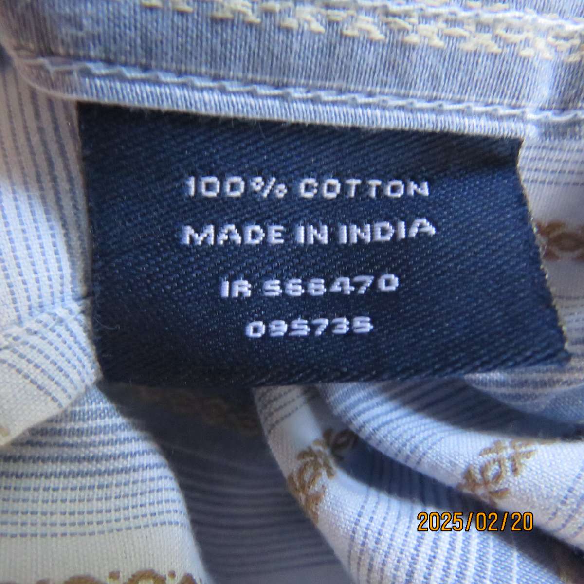 OLD KHAKI men's forever long sleeve 100% cotton 3 XL shirt. One pocket. Vertical striped. Embossed.