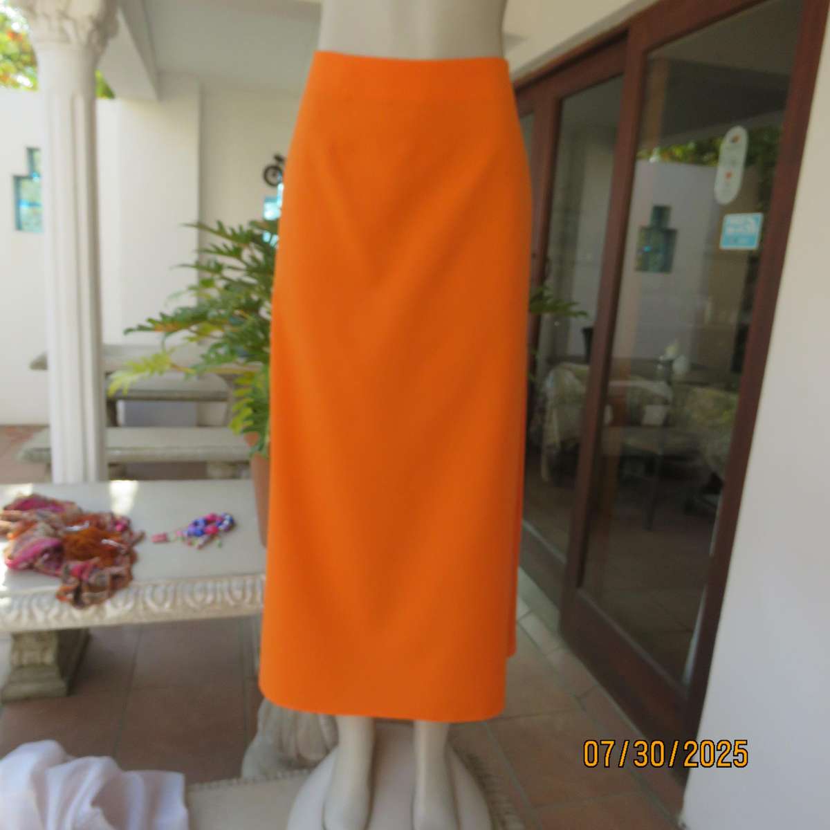 JUDY'S Pride orange bandless ankle length polyester skirt size 38