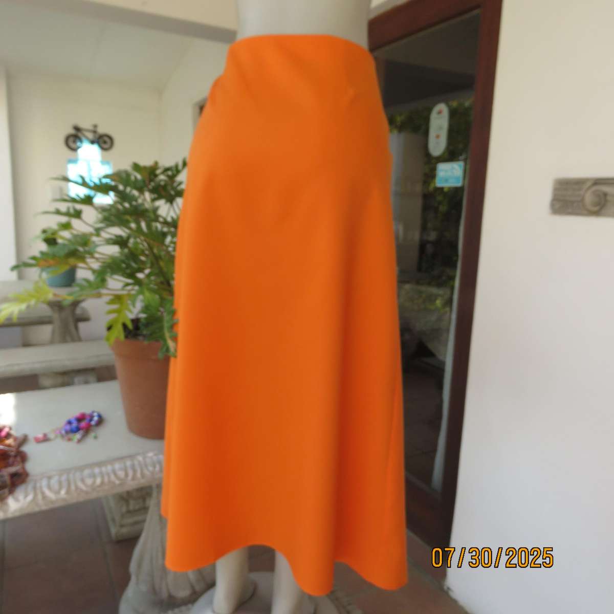 JUDY'S Pride orange bandless ankle length polyester skirt size 38