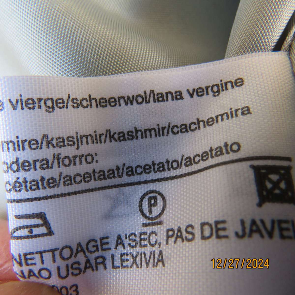 Haute couture new wool/cashmere blend mottled cream/turquoise lined skirt by YARELL size 36