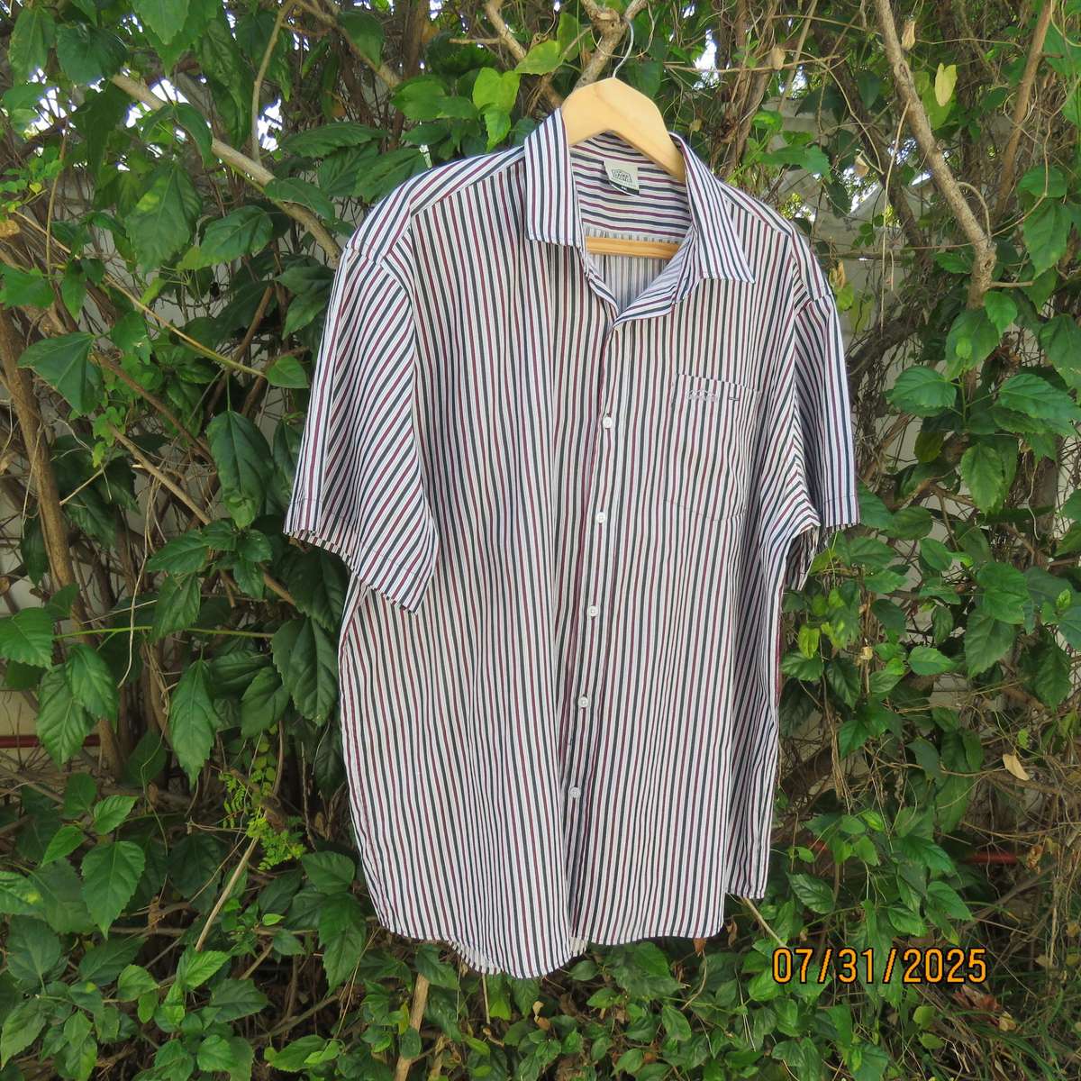 CAMPMASTER short sleeve vertical striped men's shirt size XXL