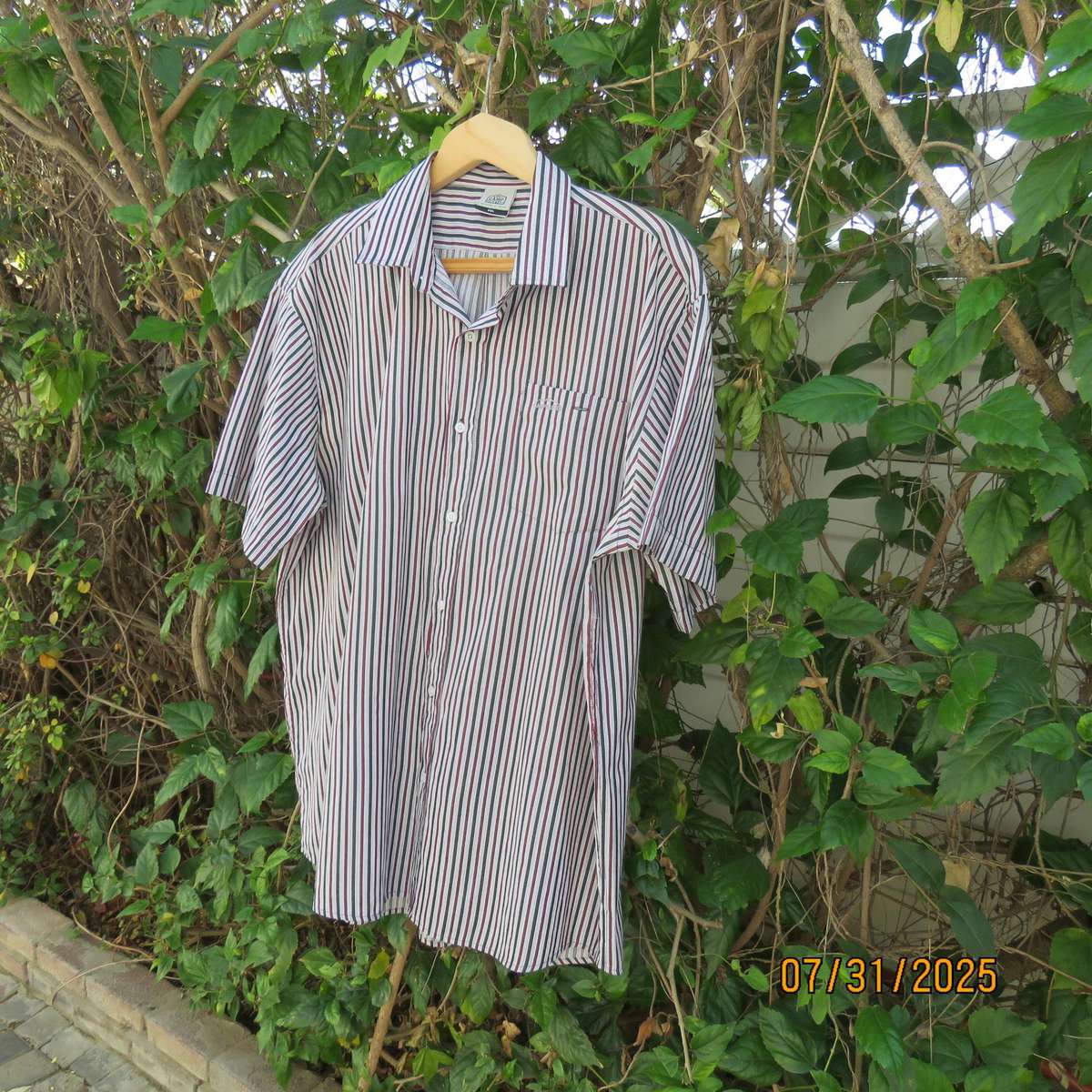 CAMPMASTER short sleeve vertical striped men's shirt size XXL