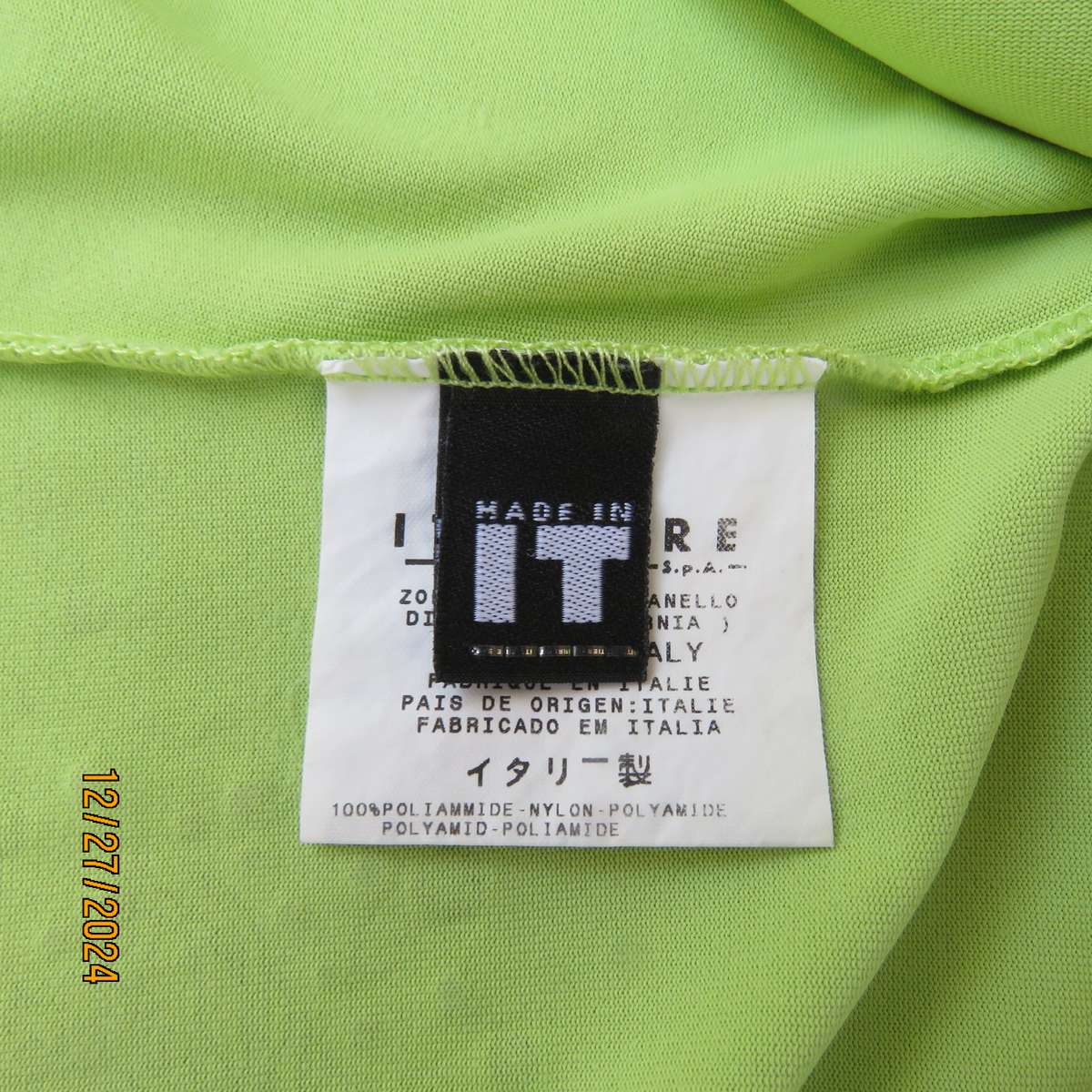 VERSACE jeans couture sheen green nylon  polyamide sleeveless top from ITALY.Size 32/34. New cond