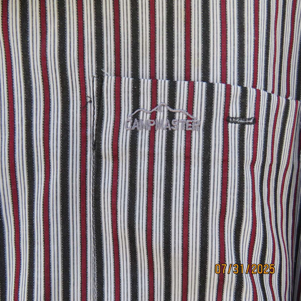 CAMPMASTER short sleeve vertical striped men's shirt size XXL