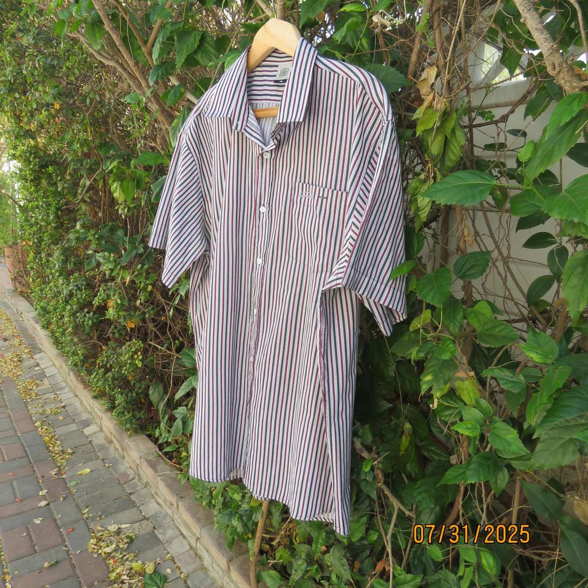 CAMPMASTER short sleeve vertical striped men's shirt size XXL