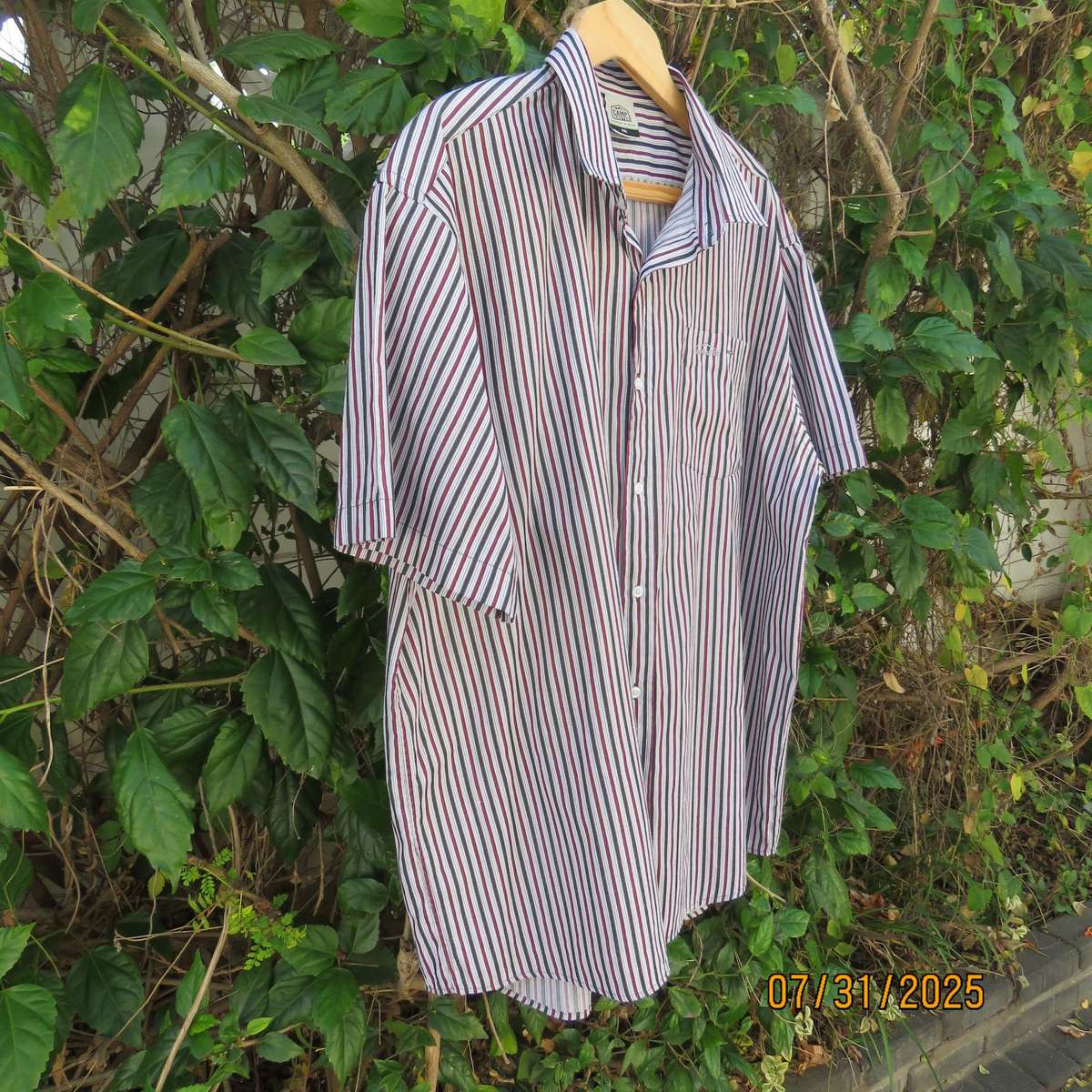 CAMPMASTER short sleeve vertical striped men's shirt size XXL