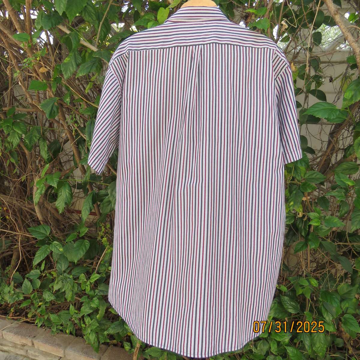 CAMPMASTER short sleeve vertical striped men's shirt size XXL
