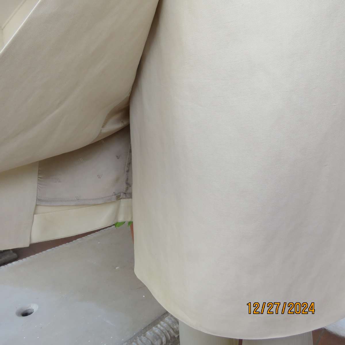 Superior linen/viscose blend fold over beige fully lined skirt by WOOLWORTHS size 36. New condition.