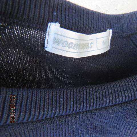 Woolworths navy knitted courtelle sweater with long raglan sleeves, size 40