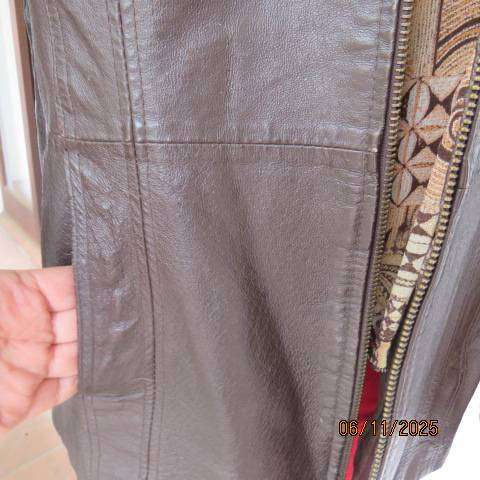 EXACT dark brown genuine napa leather zip-up jacket with collar. Size 40