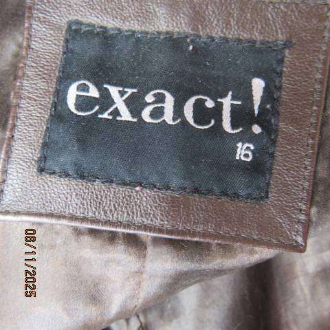 EXACT dark brown genuine napa leather zip-up jacket with collar. Size 40