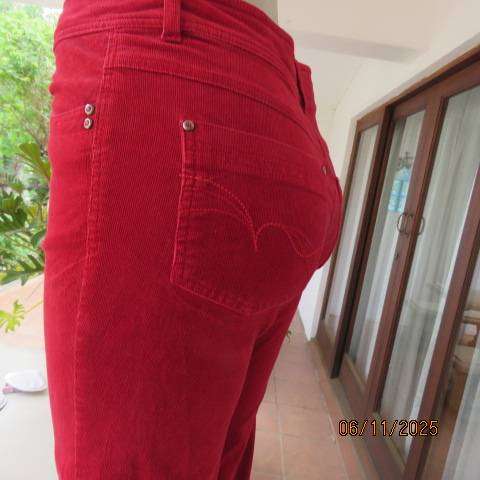 WOOLWORTHS chilli red corduroy stretch cotton bootcut pants size 34