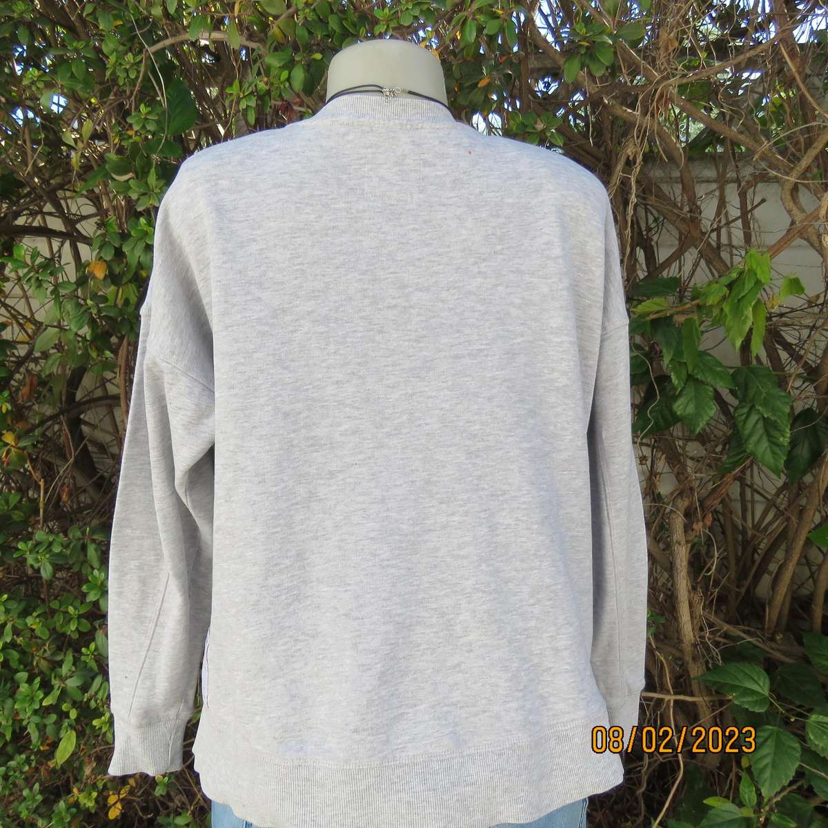 REFINERY warm long sleeve light grey slip over cotton-viscose size 40 top.
