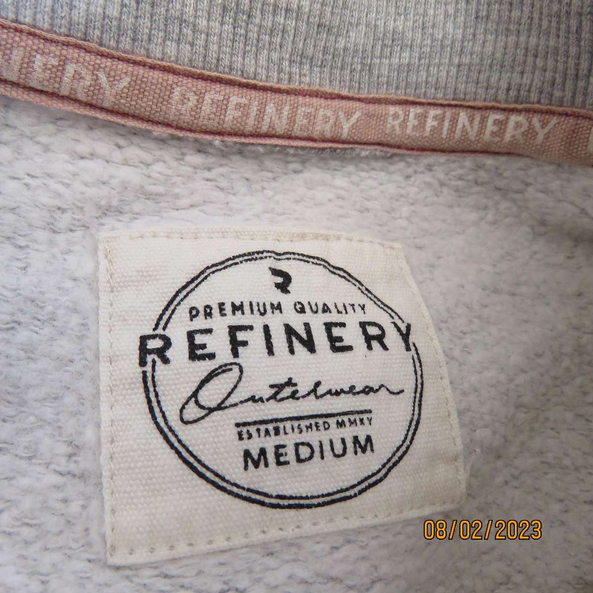 REFINERY warm long sleeve light grey slip over cotton-viscose size 40 top.