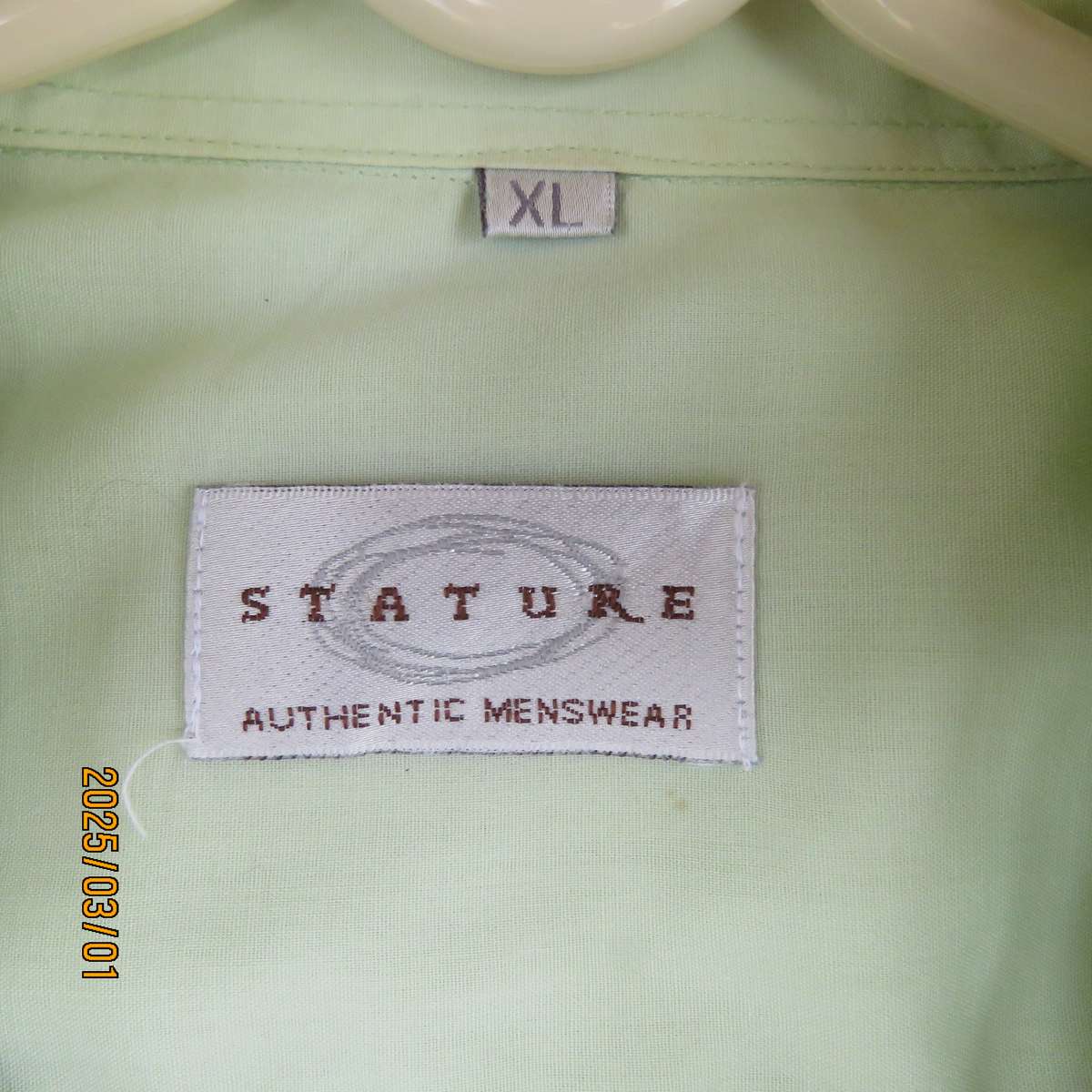 STATURE cool mint green short sleeve shirt size XL. For casual or smart wear. Free matching tie.