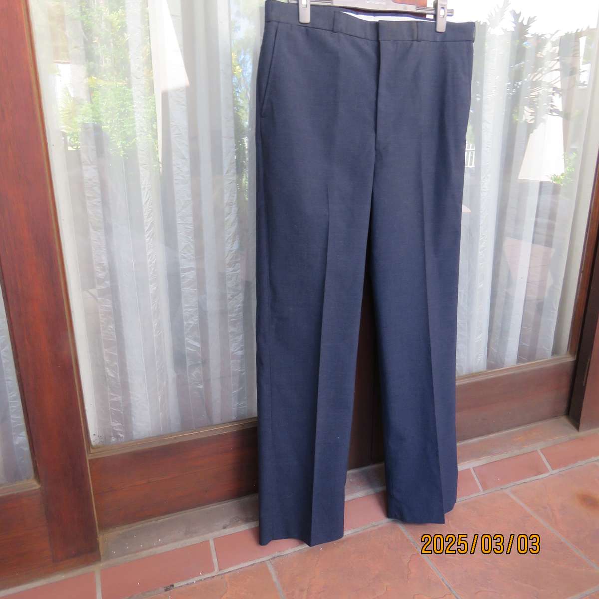As new dark blue straight legged dress pants size 38 by ENSIGN Clothing. Side pockets. 1 at back.