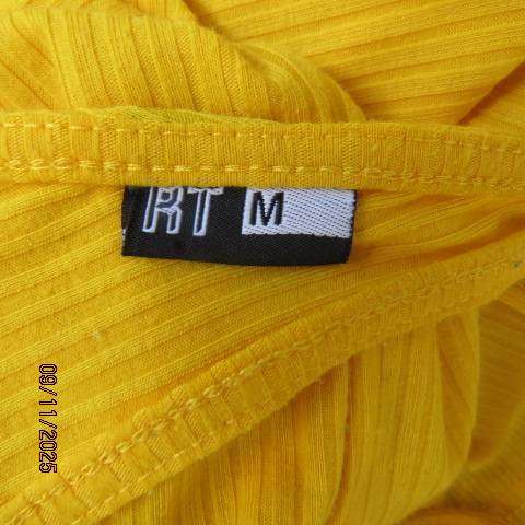 Buttercup yellow sleeveless ribbed stretch polyester dress size 34