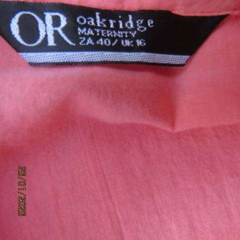 Maternity cool polycotton apricot colour empire elasticated waist long top size 40-42