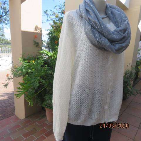 Woolworths dove grey round smart polyester scarf with silver glam spots