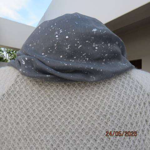 Woolworths dove grey round smart polyester scarf with silver glam spots