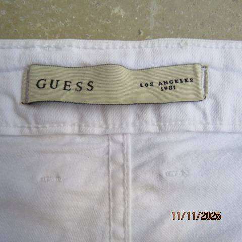 GUESS white denim shinny men's cotton stretch jeans size 38