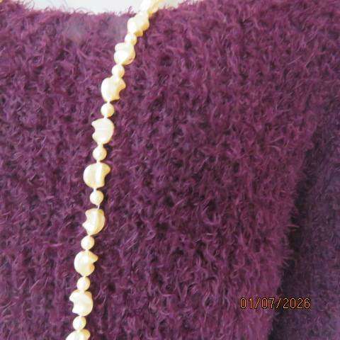Dark Mulberry Acrylic-Polyester Soft Fluffy Knitted Long Sleeve Round Neck Jumper - Size 40