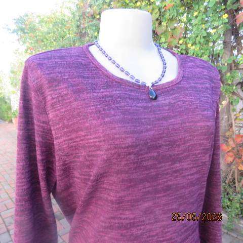 FIX purple long sleeve viscose-polyester stretch slip-over top size 38
