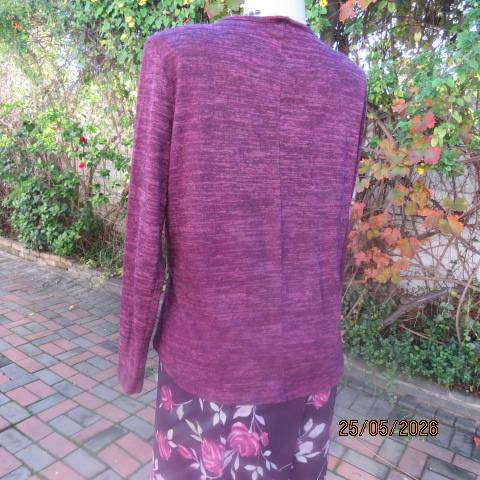 FIX purple long sleeve viscose-polyester stretch slip-over top size 38