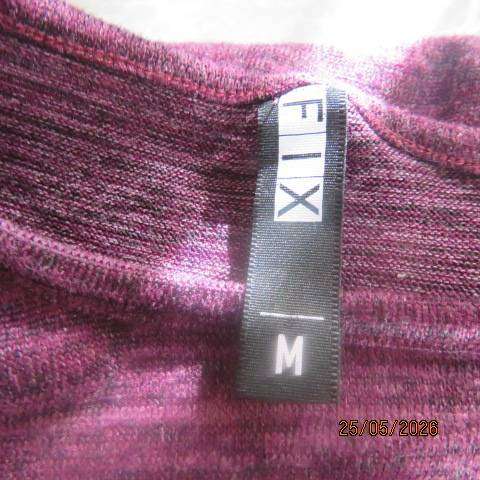FIX purple long sleeve viscose-polyester stretch slip-over top size 38