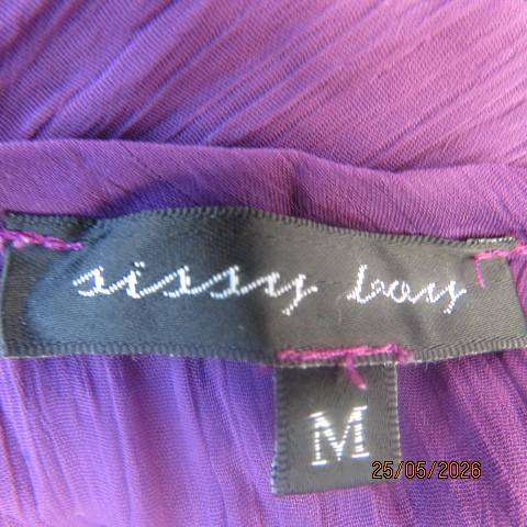 SISSY BOY purple sheer crinkled polyester long sleeve top with front detail, size 36-38