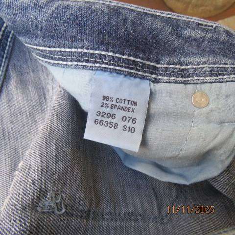 Outback red blue denim distressed bootleg low rise jeans size 36