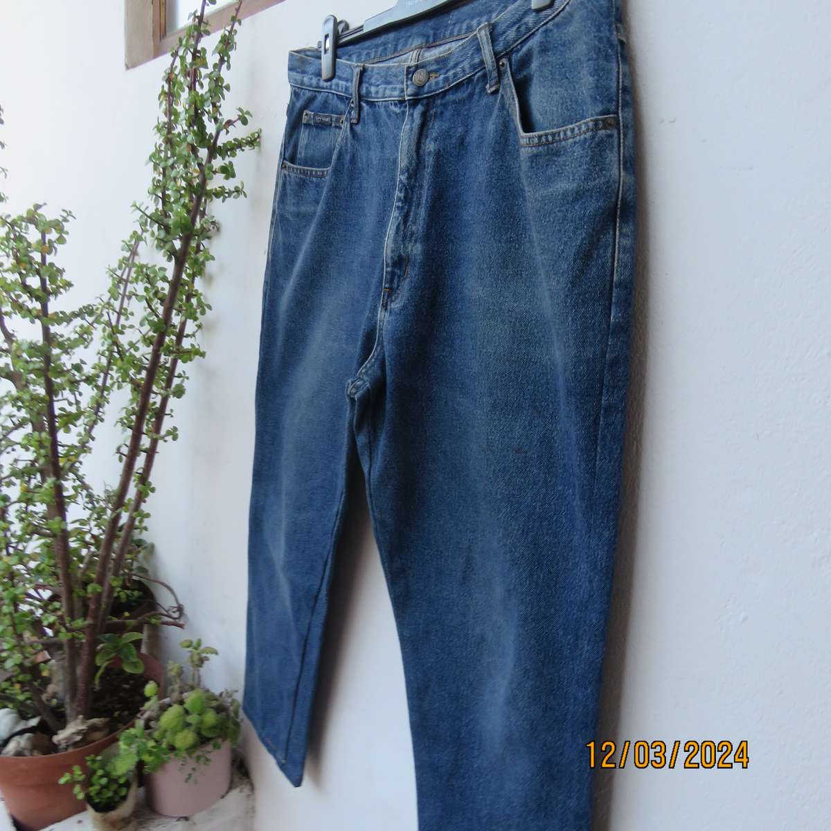 OPEN TRAILS blue denim ankle length men's 100% cotton jeans. Size 38