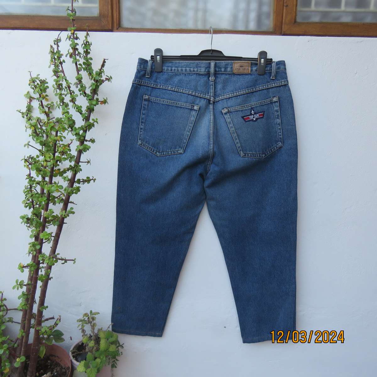 OPEN TRAILS blue denim ankle length men's 100% cotton jeans. Size 38