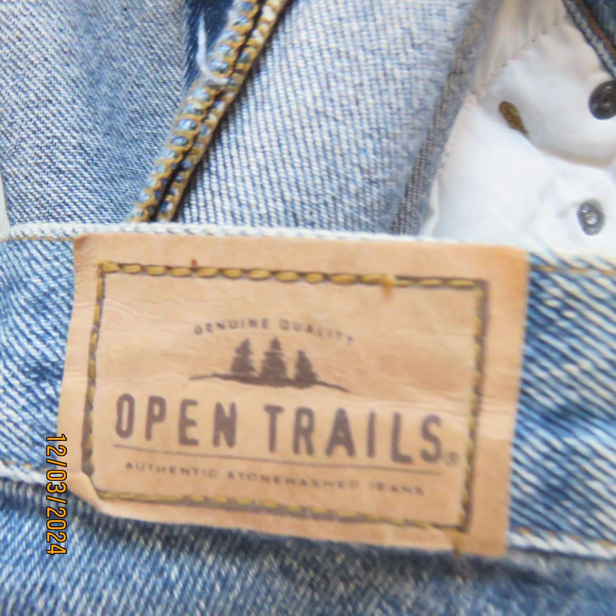 OPEN TRAILS blue denim ankle length men's 100% cotton jeans. Size 38