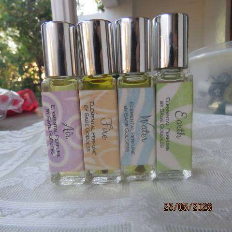 SAGE GODDESS Set of 4 Elemental Perfume Oils 10ml Rollerball Fragrances