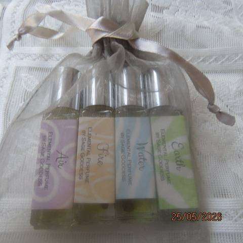 SAGE GODDESS Set of 4 Elemental Perfume Oils 10ml Rollerball Fragrances