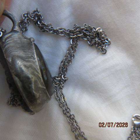 Blue Fire Labradorite Pear Pendant- "Stone of Magic"  in Ornate Pewter Setting with Chain