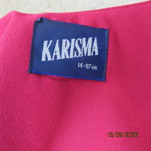 KARISMA ruby pink 3-piece pencil skirt, cami top & embellished jacket set, size 38
