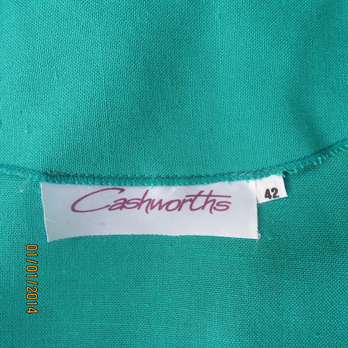 CASHWORTHS sleeveless double breast jacket in jade green size 42. As new