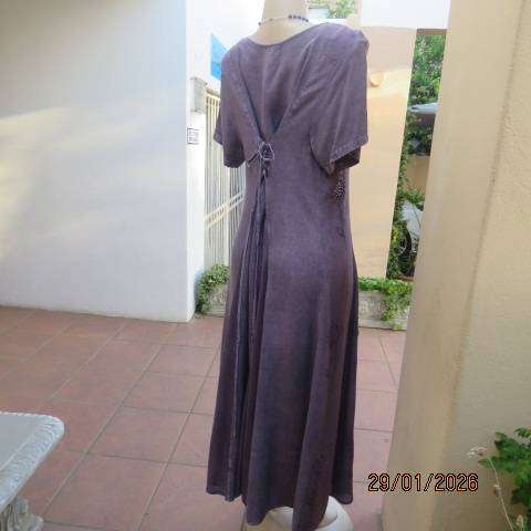 MONSOON Clothing violet colour washed rayon maxi button down embellished dress from India. Size 40