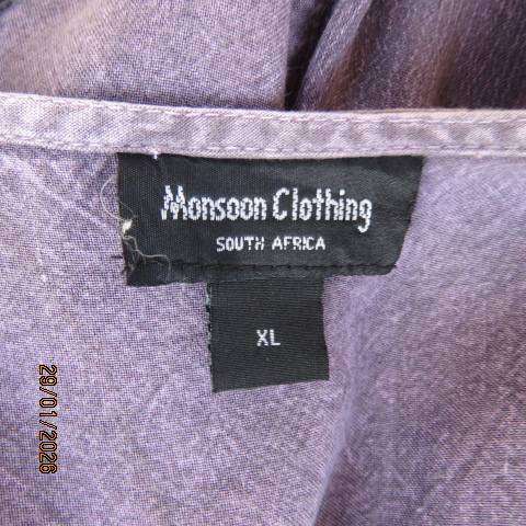 MONSOON Clothing violet colour washed rayon maxi button down embellished dress from India. Size 40