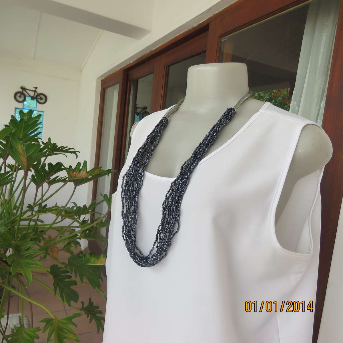 SAINT HONORE white silky polyester sleeveless cami style top. Size 40